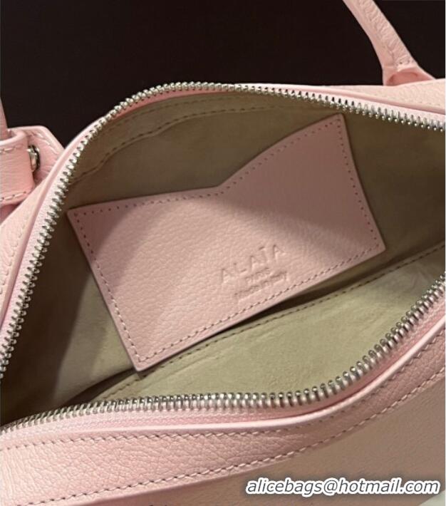 Famous Brand Alaia Le Tecket Small Long Shoulder bag in Grained Leather A5031 Light Pink 2025