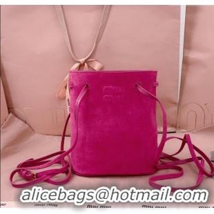 Pretty Style Miu Miu Suede Pouch 5NF460 Fuchsia Pink 2025
