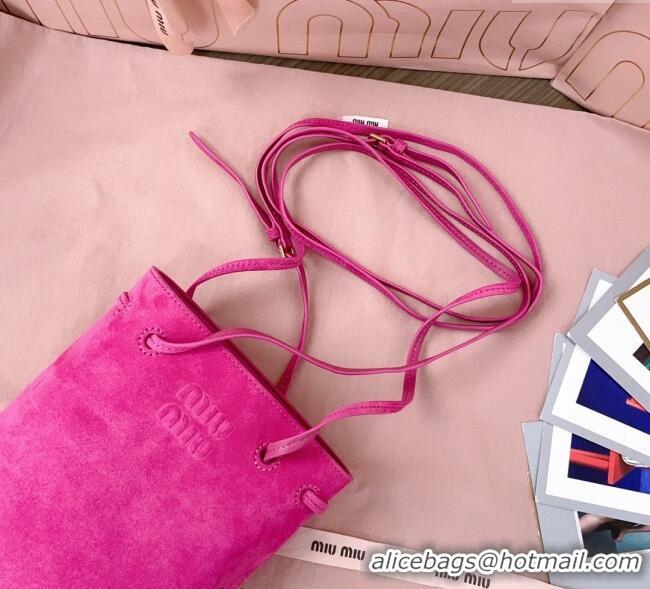 Pretty Style Miu Miu Suede Pouch 5NF460 Fuchsia Pink 2025