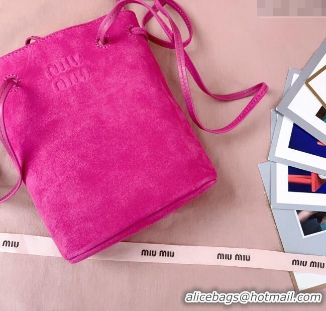 Pretty Style Miu Miu Suede Pouch 5NF460 Fuchsia Pink 2025