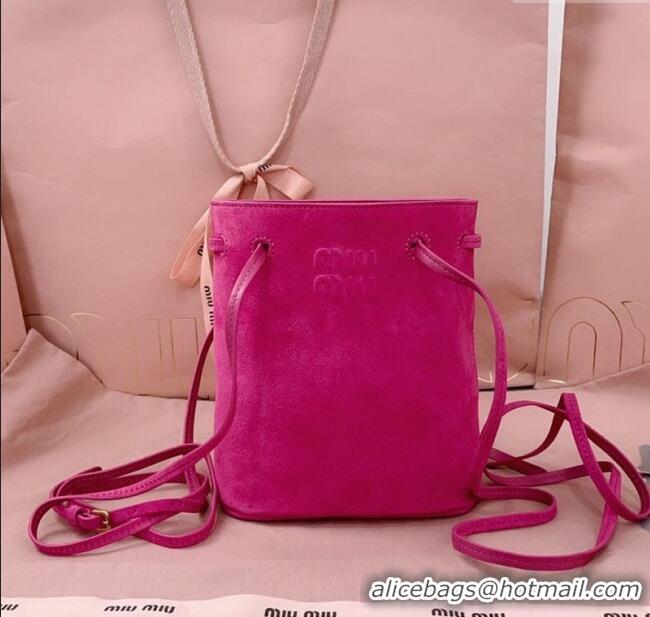 Pretty Style Miu Miu Suede Pouch 5NF460 Fuchsia Pink 2025