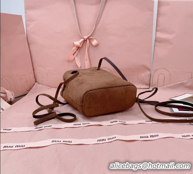 Spot Bulk Miu Miu Suede Pouch 5NF460 Dark Brown 2025