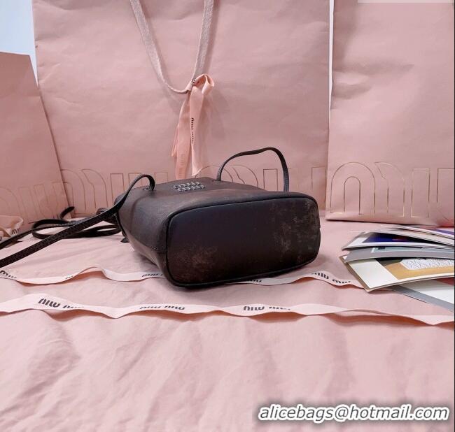 Buy Classic Miu Miu Faded Leather Pouch 5NF460 Brown 2025