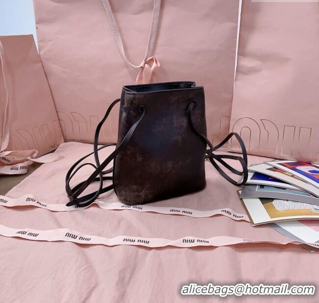 Buy Classic Miu Miu Faded Leather Pouch 5NF460 Brown 2025