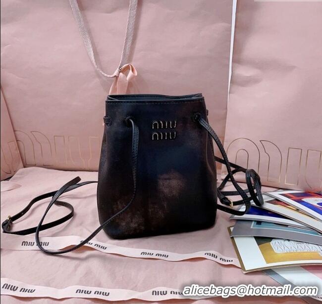 Buy Classic Miu Miu Faded Leather Pouch 5NF460 Brown 2025
