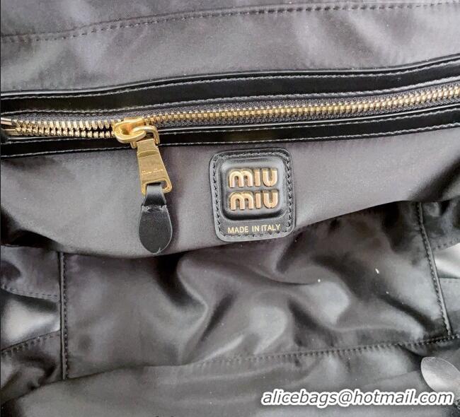 Luxury Cheap Miu Miu Beau Leather Small Handbag with Charm 5BB173 Black 2025