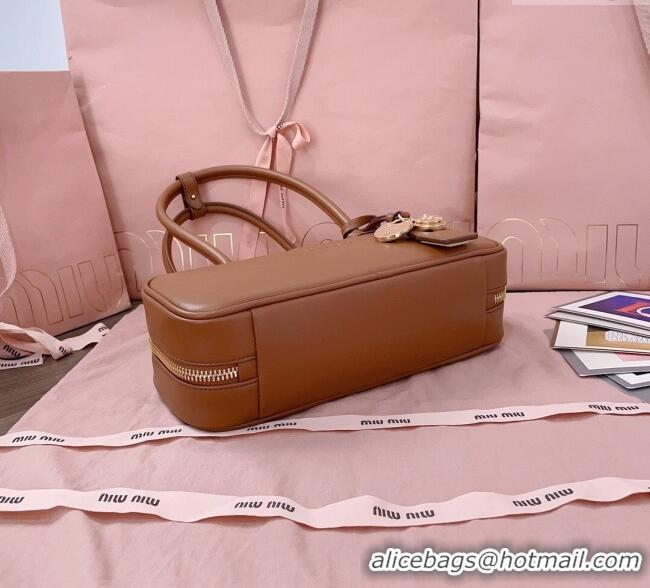 Market Sells Miu Miu Beau Leather Small Handbag with Charm 5BB173 Tan Brown 2025