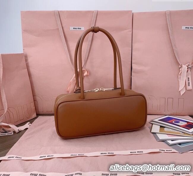 Market Sells Miu Miu Beau Leather Small Handbag with Charm 5BB173 Tan Brown 2025