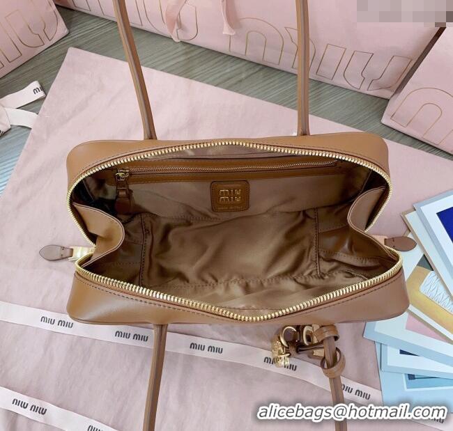 Market Sells Miu Miu Beau Leather Small Handbag with Charm 5BB173 Tan Brown 2025