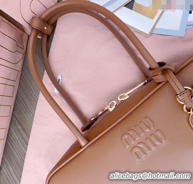 Market Sells Miu Miu Beau Leather Small Handbag with Charm 5BB173 Tan Brown 2025