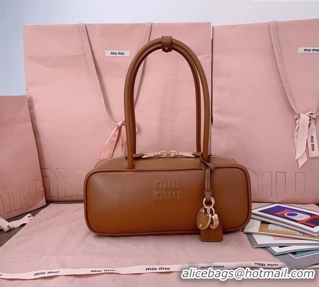 Market Sells Miu Miu Beau Leather Small Handbag with Charm 5BB173 Tan Brown 2025