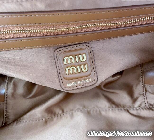 Market Sells Miu Miu Beau Leather Small Handbag with Charm 5BB173 Tan Brown 2025