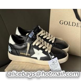 Purchase Golden Goose Women’s Ball Star Sneakers in Black Leather with White Star and Tab 50429035