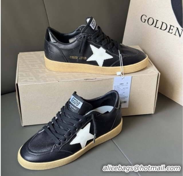Unique Style Golden Goose Women’s Ball Star Sneakers in Balck Leather with White Star 50429036