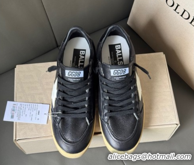 Unique Style Golden Goose Women’s Ball Star Sneakers in Balck Leather with White Star 50429036