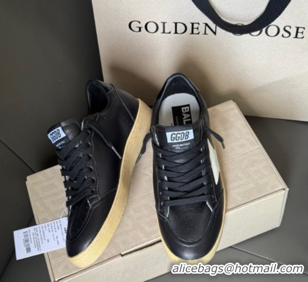 Unique Style Golden Goose Women’s Ball Star Sneakers in Balck Leather with White Star 50429036