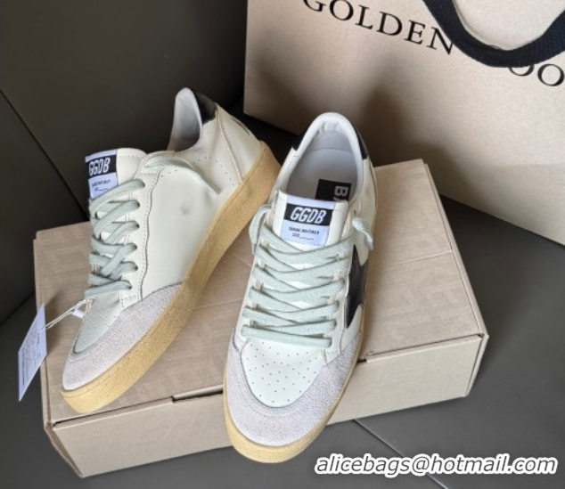 Best Price Golden Goose Women’s Ball Star Sneakers in White Leather and Suede with Black Star 50429037