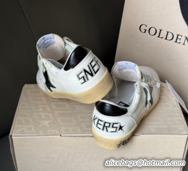 Best Price Golden Goose Women’s Ball Star Sneakers in White Leather and Suede with Black Star 50429037