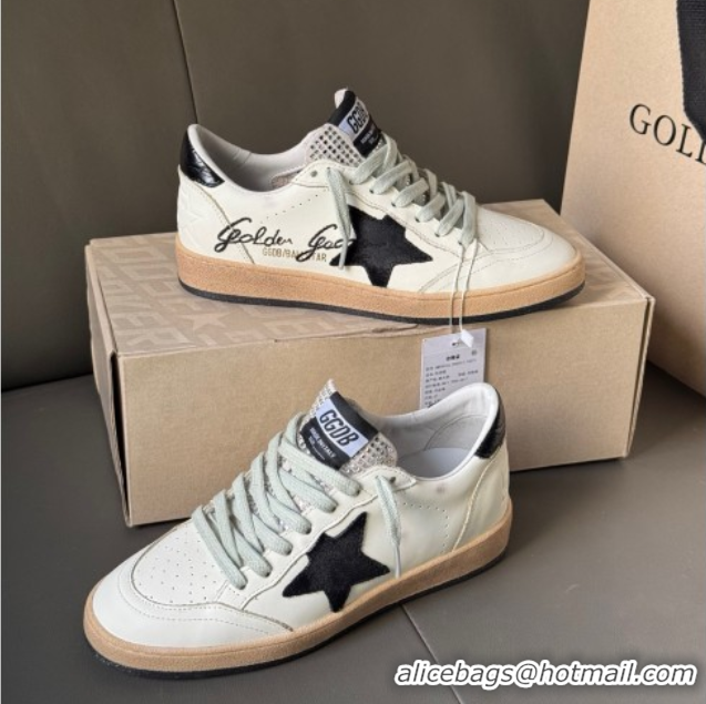 Good Looking Golden Goose Women’s Ball Star Sneakers in white leather with signature and Strass 0429038