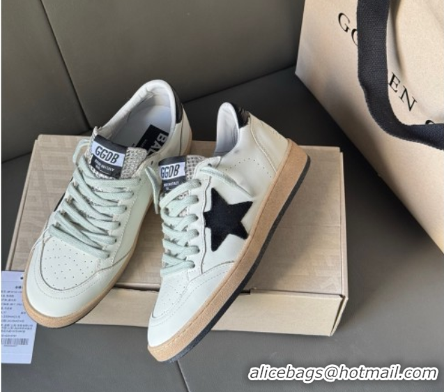 Good Looking Golden Goose Women’s Ball Star Sneakers in white leather with signature and Strass 0429038