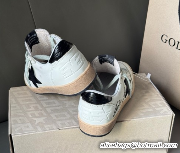 Good Looking Golden Goose Women’s Ball Star Sneakers in white leather with signature and Strass 0429038