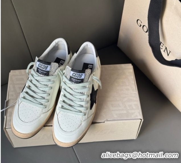 Good Looking Golden Goose Women’s Ball Star Sneakers in white leather with signature and Strass 0429038