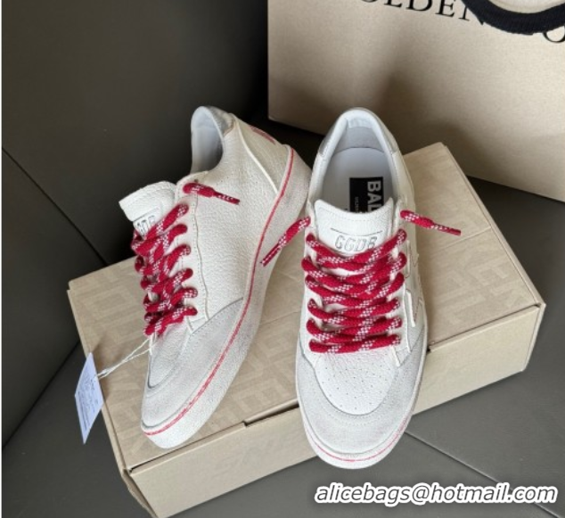 Shop Duplicate Golden Goose Women’s Ball Star Sneakers LTD CNY in white leather with a lived-in effect 0429039