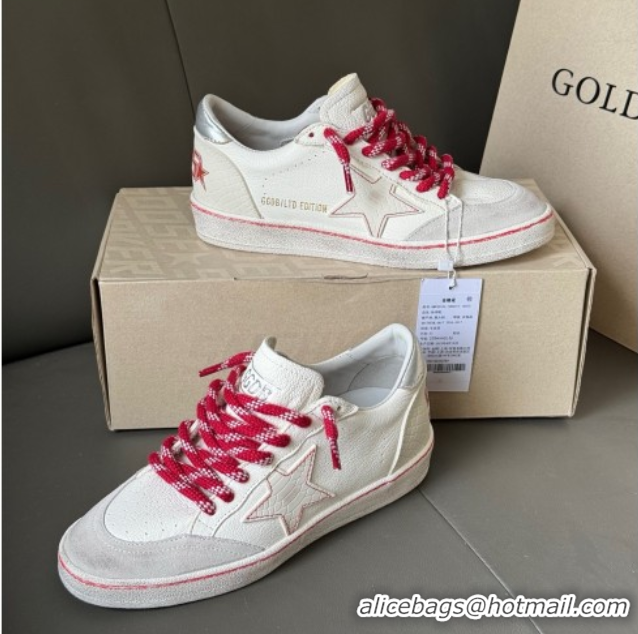 Shop Duplicate Golden Goose Women’s Ball Star Sneakers LTD CNY in white leather with a lived-in effect 0429039