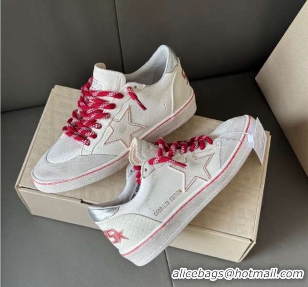 Shop Duplicate Golden Goose Women’s Ball Star Sneakers LTD CNY in white leather with a lived-in effect 0429039