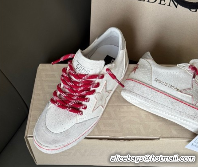 Shop Duplicate Golden Goose Women’s Ball Star Sneakers LTD CNY in white leather with a lived-in effect 0429039