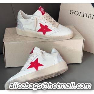 Top Grade Golden Goose Women’s Ball Star with red leather star and red strass lettering 0429042