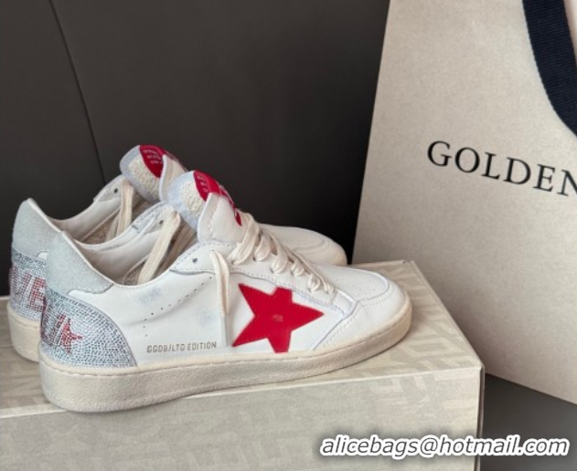 Top Grade Golden Goose Women’s Ball Star with red leather star and red strass lettering 0429042