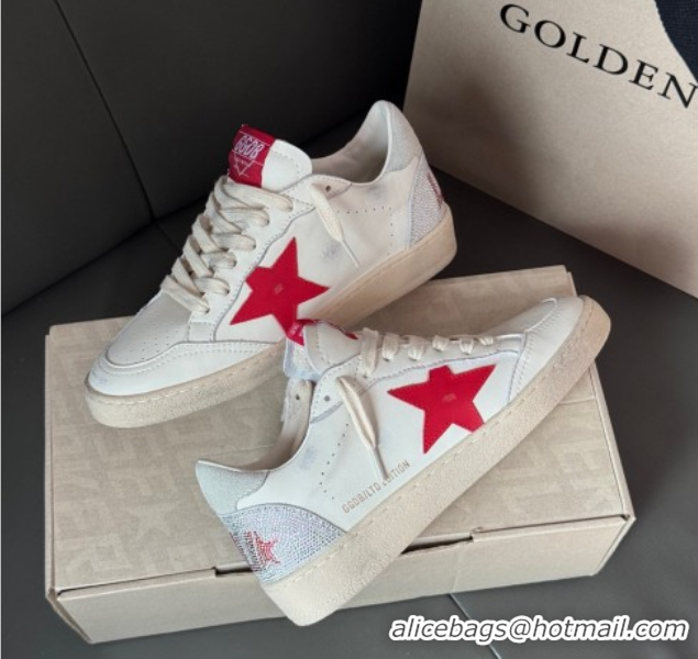 Top Grade Golden Goose Women’s Ball Star with red leather star and red strass lettering 0429042
