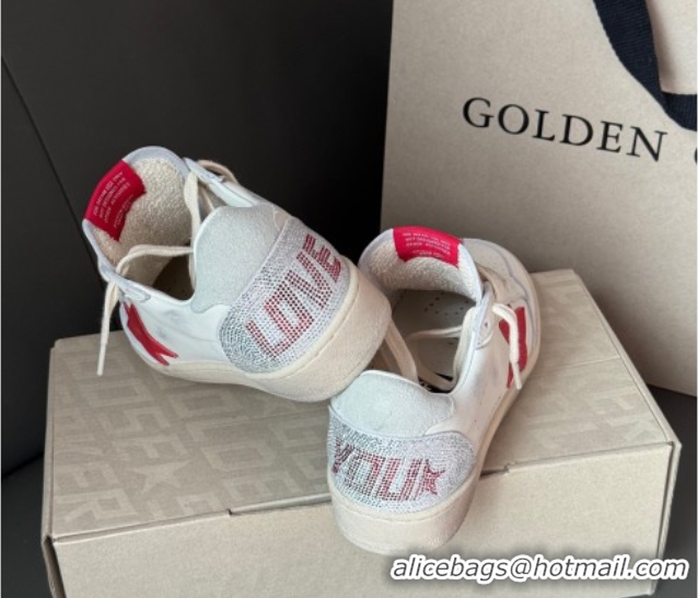 Top Grade Golden Goose Women’s Ball Star with red leather star and red strass lettering 0429042