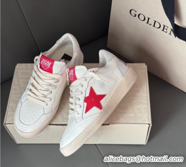 Top Grade Golden Goose Women’s Ball Star with red leather star and red strass lettering 0429042