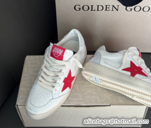 Top Grade Golden Goose Women’s Ball Star with red leather star and red strass lettering 0429042