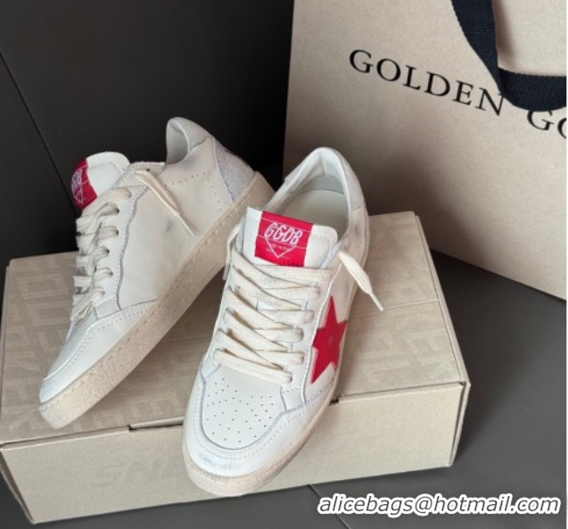 Top Grade Golden Goose Women’s Ball Star with red leather star and red strass lettering 0429042