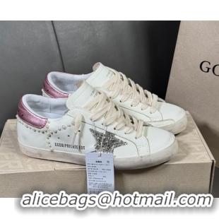 Most Popular Golden Goose Super-Star Sneakers in white leather with pearls 50429049