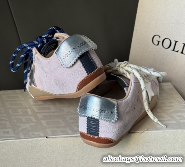 Shop Cheap Golden Goose Women's True-Star Sneakers in pastel pink suede with white star and silver-tone heel tab 5042905