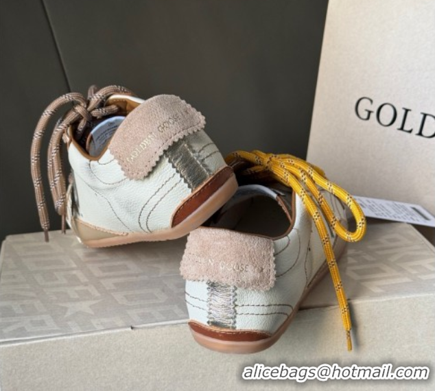 Good Quality Golden Goose Women's True-Star Sneakers in white nappa leather with gold star and beige suede heel tab 5042