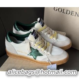 Top Grade Golden Goose Women's Ball Star LTD sneakers in suede and mesh with green leather star 0605005