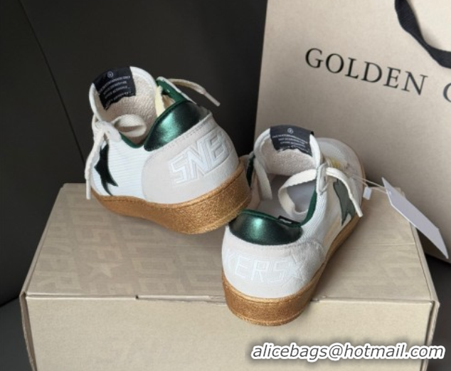 Top Grade Golden Goose Women's Ball Star LTD sneakers in suede and mesh with green leather star 0605005