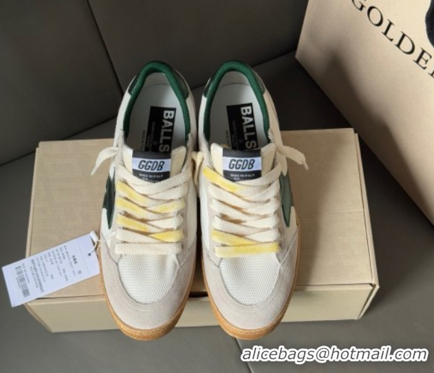 Top Grade Golden Goose Women's Ball Star LTD sneakers in suede and mesh with green leather star 0605005