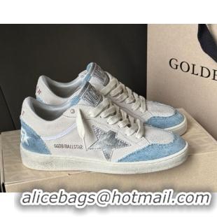 Best Grade Golden Goose Ball Star Sneakers LTD in suede with metallic leather star and denim inserts 0605007