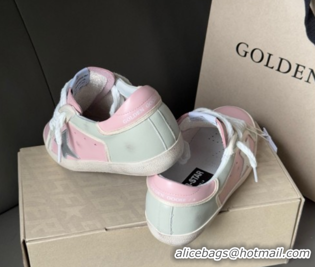 Unique Style Golden Goose Women’s Super-Star Sneakers in pink leather with silver foiled leather star and pink leather h