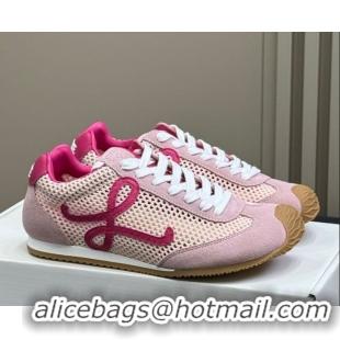 Grade Quality Loewe Ballet Runner 2.0 Sneakers in Mesh and Suede Light Pink/Fuchsia 50605076