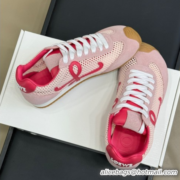 Grade Quality Loewe Ballet Runner 2.0 Sneakers in Mesh and Suede Light Pink/Fuchsia 50605076