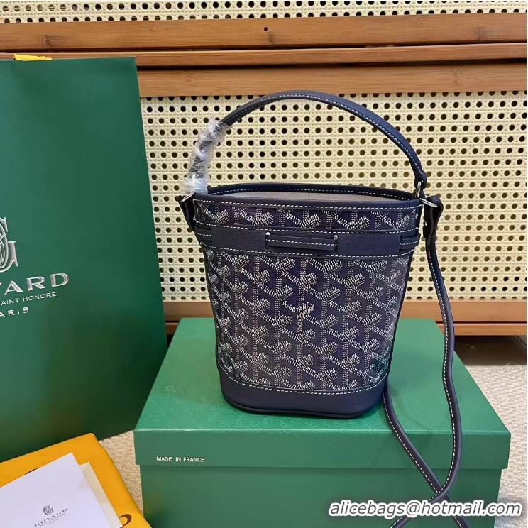 Well Crafted Goyard Original Petit Flot Mini Bucket Bag G8716 Navy Blue