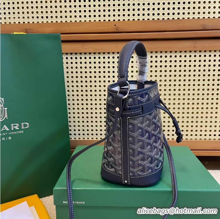 Well Crafted Goyard Original Petit Flot Mini Bucket Bag G8716 Navy Blue