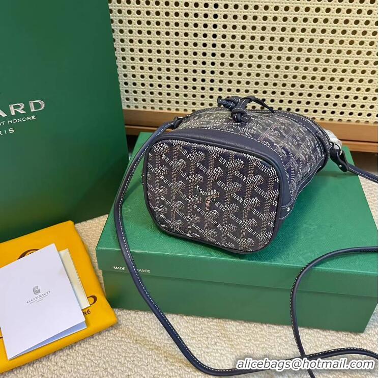 Well Crafted Goyard Original Petit Flot Mini Bucket Bag G8716 Navy Blue